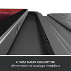 Logitech - Étui clavier Rugged Folio pour iPad A16/ 10.9" (10e génération) - Anglais - Graphite-Connexion instantanée: Le clavier Smart Keyboard se connecte instantanément via la technologie Smart Connector (aucun couplage Bluetooth requis) et s'alimente directement via l'iPad (10e génération et A16)