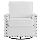 Modway - Ashton Tissu rembourré Chaise pivotante - Blanc-Assemblée requise