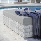 Modway - Convene Terrasse extérieure Ottoman rectangulaire in Gris clair-Housses de coussins lavables à la machine