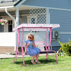 Outsunny - chaise balançoire pour enfants 2 places d’extérieur avec auvent réglable - rose-La hauteur d’assise est conçue pour les enfants, leur offrant du confort 