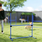 PawHut - Ensemble de 4 équipements d’agilité pour dressage de chien avec sac de transport, bleu-La barre inférieure est fixe pour assurer la stabilité sur tout type de surface 