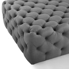 Modway - Amour Gros carré à boutons touffés Performance Velvet Ottoman - Gris-6