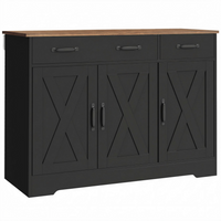 HOMCOM - Buffet de style ferme 43 po pour téléviseurs jusqu’à 50 po avec portes de grange - noir-Un vaste espace de rangement organise soigneusement le désordre pour un espace relaxant 