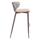 Zuo - Silues Tabouret de bar - Taupe/Brun - Ensemble de 2-Garantie limitée de 3 ans