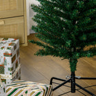 HOMCOM - Arbre de Noël artificiel de 6 pi avec lumières LED colourées-Il est peu probable que les branches ignifuges prennent feu ou causent de graves dommages à la maison  
