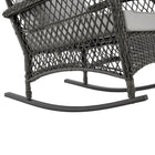 Manhattan Comfort - Fauteuil à bascule traditionnel d'extérieur Fruttuo 75 cm (29,52") - Gris mélangé-40,55 po L x 29,52 po l x 37,79 po H