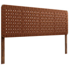 Modway - Sparta Tissage Cuir végane Tête de lit King, Brun noyer-Tête de lit King size seulement