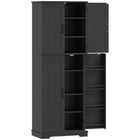 HOMCOM - Armoire de garde-manger 64 po avec étagères réglables - noir-Organisez vos objets avec 10 compartiments et quatre étagères réglables pour un rangement polyvalent 