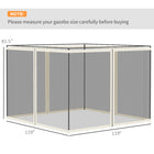 Outsunny - Moustiquaire de rechange pour gazebo 10 pi L x 10 pi l, blanc-Convient à la plupart des tonnelles à 4 panneaux de 10 po x 10 po (3x3m)  