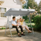 Outsunny balançoire de patio 3 places, gris clair-Protégez-vous grâce à la toile en polyester avec protection UV
