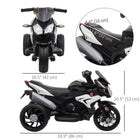 Qaba - Moto pour enfants 6v avec musique, phares, 3 roues - noir-Chargez pendant huit heures pour 45 minutes de jeu 