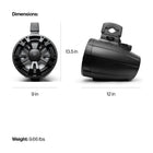 SoundExtreme - ET08 ExtremeTower Powersports - Ensemble de 2 haut-parleurs passifs câblés de 8 po, étanches à l’eau et noirs-Haut-parleurs à del multicolores: DEL RVB adressables pour vous donner le contrôle de chaque DEL individuellement (contrôleur d’éclairage à DEL externe requis et vendu séparément)