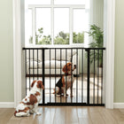 PawHut - Barrière de Sécurité pour Chien Pression Métal Clôture 29,9'' H - Noir-Taille extensible, réglable entre 29,9 po-32,3 po / 33,9 po-38,2 po / 39,8 po-42,1 po (76-82/86-97/101-107 cm)