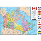 Replogle - Carte murale Canada – 49 po L x 33 po H – Anglais/Français-Carte du Canada 49"/124,5 cm x 33"/84 cm