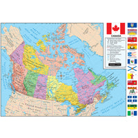 Replogle - Carte murale Canada – 49 po L x 33 po H – Anglais/Français-Carte du Canada 49"/124,5 cm x 33"/84 cm