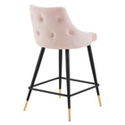 Modway - Adorn Performance Velvet Tabouret de comptoir - Rose - Ensemble de 2-Livré entièrement assemblé