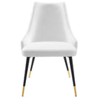 Modway - Adorn Touffe Performance Velvet Fauteuil d’appoint de salle à manger - Blanc-Capacité du poids de la chaise : 300 lbs.