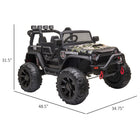 Aosom - camion jouet tout-terrain 12v pour enfants - camouflage-Double moteur offrant une puissante propulsion arrière 