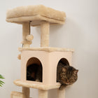 PawHut - Arbre à chat 41 po avec poteaux à griffer, lit, condo - beige-Kit anti-basculement inclus pour une sécurité et une stabilité accrues 