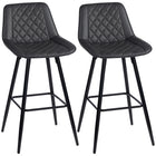 HOMCOM - Tabourets de bar de cuisine hauteur comptoir 27,25 po - noir - paquet de 2-Emballé par lot de 2 pour un look coordonné 
