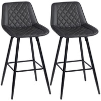 HOMCOM - Tabourets de bar de cuisine hauteur comptoir 27,25 po - noir - paquet de 2-Emballé par lot de 2 pour un look coordonné 
