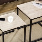 HOMCOM - Table basse gigogne pour salon - bois naturel - Paquet de 3-Matériau : MDF, Acier