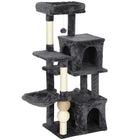 PawHut - Arbre à chat multi-niveaux avec 2 niches et hamac - gris foncé-Comprend plusieurs niveaux avec des condos et un hamac pour s'amuser à grimper 