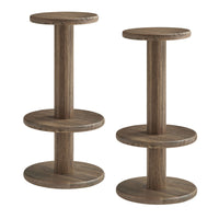 Modway - Neo Rond de 15 pouces Terrasse extérieure Bois Tabourets de bar patio - Brun Cacao-Bois d’acacia massif