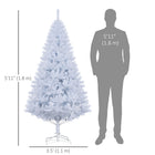 HOMCOM - Arbre de Noël artificiel de 6' avec 928 pointes de branches support métallique blanc-Rapide à installer, il suffit de pousser les pièces ensemble et de déployer les branches 