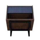 Manhattan Comfort - Table de nuit Duane 20,23" style mid-century moderne - brun foncé et bleu marine-Garantie limitée du fabricant de 30 jours