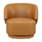 Modway - Celestia Cuir végane Tissu et bois Chaise pivotante - Tan-6