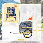 Aosom - Remorque pour chien, chariot pour animal de compagnie, wagon de vélo, porte-bagages de voyage avec attelage, pliable pour le voyage, bleu-Fenêtres en maille pour une bonne ventilation et une vue sur l’extérieur 