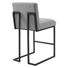 Modway - Indulge Chenal Touffé Tissu Tabourets de comptoir - Gris clair - Ensemble de 2-Capacité de poids du banc : 330 lb