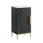 Modway - Awaken 18" Vanette de salle de bain - Blanc Noir-Armoire de toilette moderne pour salle de bain