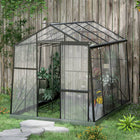 Outsunny - Serre adossée pour tomates avec bâche PE, vert- Porte coulissante pour un accès et un entretien faciles des plantes  
