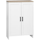 HOMCOM - Armoire de rangement 23,6 po L avec doubles portes - blanc-Une armoire offre un espace de rangement ample pour les fournitures quotidiennes 