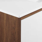Modway - Transmit 48" Vanité de salle de bain murale - Blanc noyer-Placage en plaques de particules et noyer