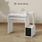 HOMCOM - Bureau d'ordinateur avec plateau à clavier coulissant - 39,25 po L x 15,75 po l x 34 po H - blanc-Plateau clavier coulissant lisse, facile à tirer