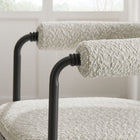 Modway - Turin Dos courbé Boucle et métal Chaise d’accent pour salle à manger - Black Pearl-Glissières de plancher ajustables non marquées