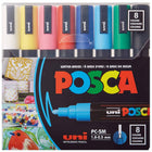 Posca - Marqueurs de peinture à base d'eau - Pointe moyenne réversible (1,8-2,5 mm) - Couleurs assorties - paquet de 8-Marqueurs de peinture à base d'eau adaptés à la plupart des projets artistiques et artisanaux sur plus de 50 surfaces, y compris le bois, le verre, le métal, le plastique, la céramique, le cuir et plus encore.
