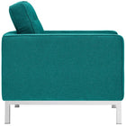 Modway - Loft Tissu rembourré Fauteuil - Sarcelle-Cadre tubulaire en acier inoxydable