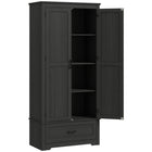 HOMCOM - Armoire de rangement de cuisine haute 69 po avec étagères réglables - noir-L’armoire surélevée à 4 niveaux et le tiroir maximisent l’espace de rangement 