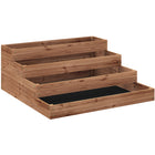 Outsunny - Jardin surélevé à 4 niveaux - 45 po x 45 po x 18 po - brun foncé-Conception à quatre niveaux adaptée à différentes profondeurs de racines des plantes 