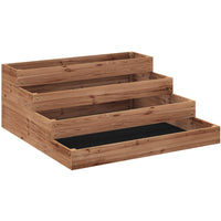 Outsunny - Jardin surélevé à 4 niveaux - 45 po x 45 po x 18 po - brun foncé-Conception à quatre niveaux adaptée à différentes profondeurs de racines des plantes 