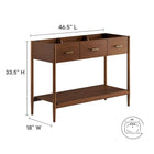 Modway - Zaire 48" compatible avec un seul évier Armoire de toilette de salle de bain (lavabo non inclus) - Noyer-Deux tiroirs latéraux spacieux