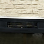 HOMCOM - Foyer électrique 31,5 po avec manteau, télécommande et minuterie 12 h, blanc-Arrêt automatique pour une protection contre la surchauffe, peu susceptible de prendre feu ou de causer de graves dommages domestiques  