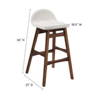 Modway - Juno Tabouret de bar - Tissu ivoire - Ensemble de 2-Hévéa et contreplaqué