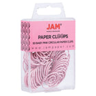 JAM Paper - Trombones circulaires - trombones ronds - rose pastel - paquet de 50-Taille : 1 pouce (diamètre) | Gardez vos piles de papier organisées avec des trombones colourés