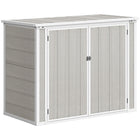 Outsunny - Abri de rangement extérieur 41 pi³ - gris clair-Range soigneusement deux contenants de 63,4 gallons d’outils de jardinage et plus encore  
