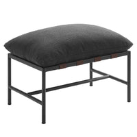 Modway - Raya Terrasse extérieure Boucle Ottoman in Charbon de bois-Cadre en aluminium revêtu en poudre
